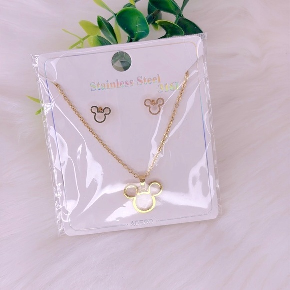 Mickey Mouse Stainless Steel Necklace and Earring Set - Picture 8 of 10